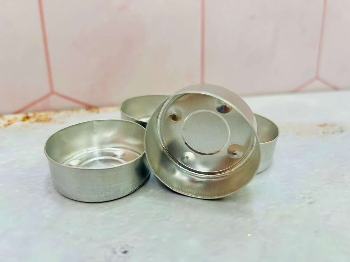 Base de aluminio para velas de té redondo
