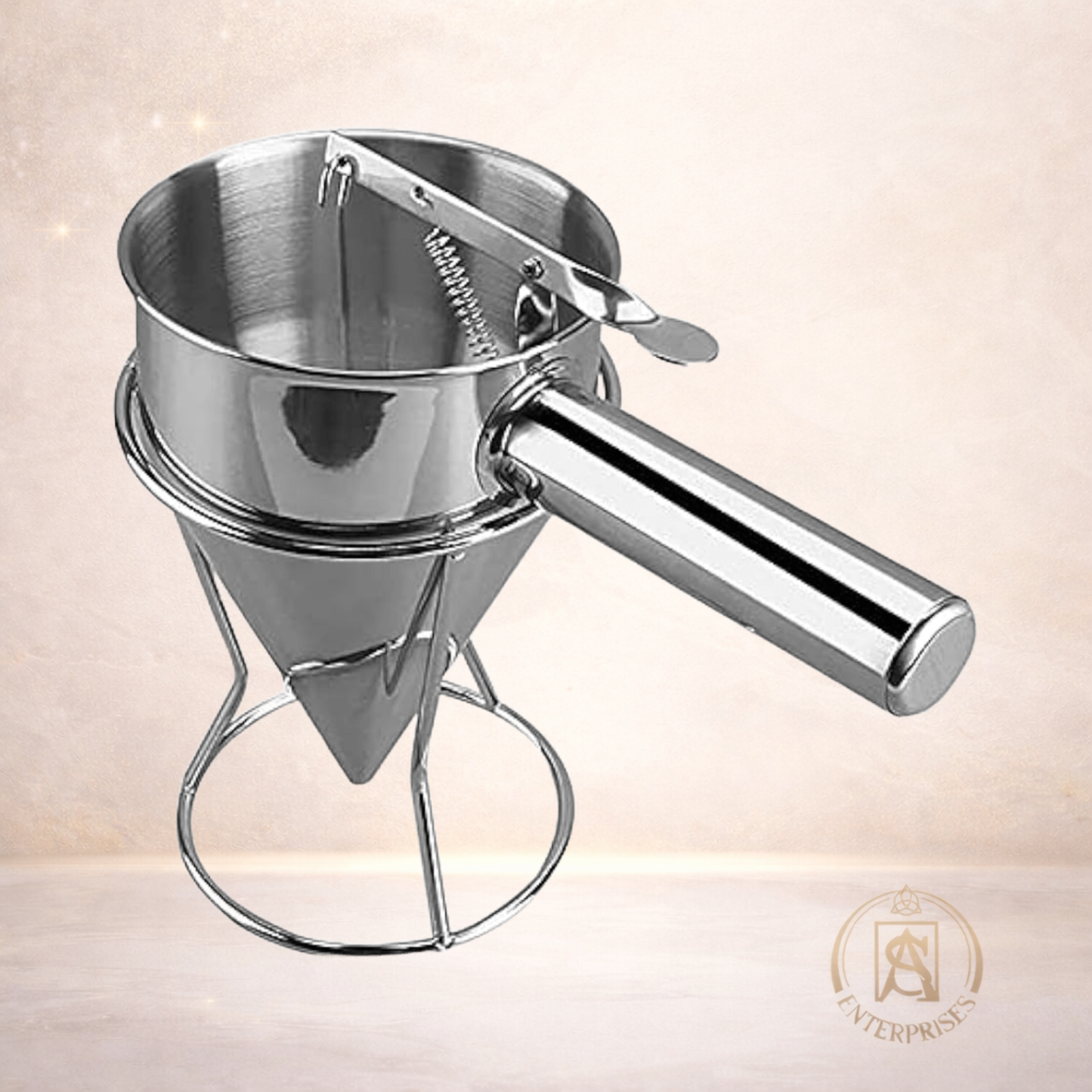 Embudo de Olla Dosificador de Cera en Acero con Base – 500 ml