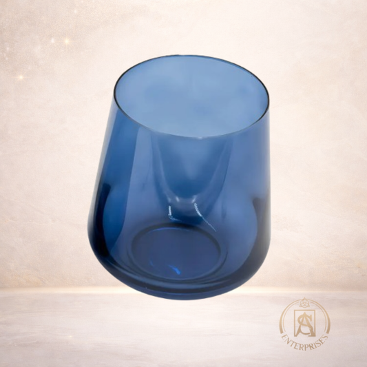 Vaso de Vidrio tipo Pirámide Azul