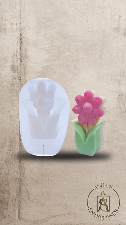 Molde de silicona flor con hojas