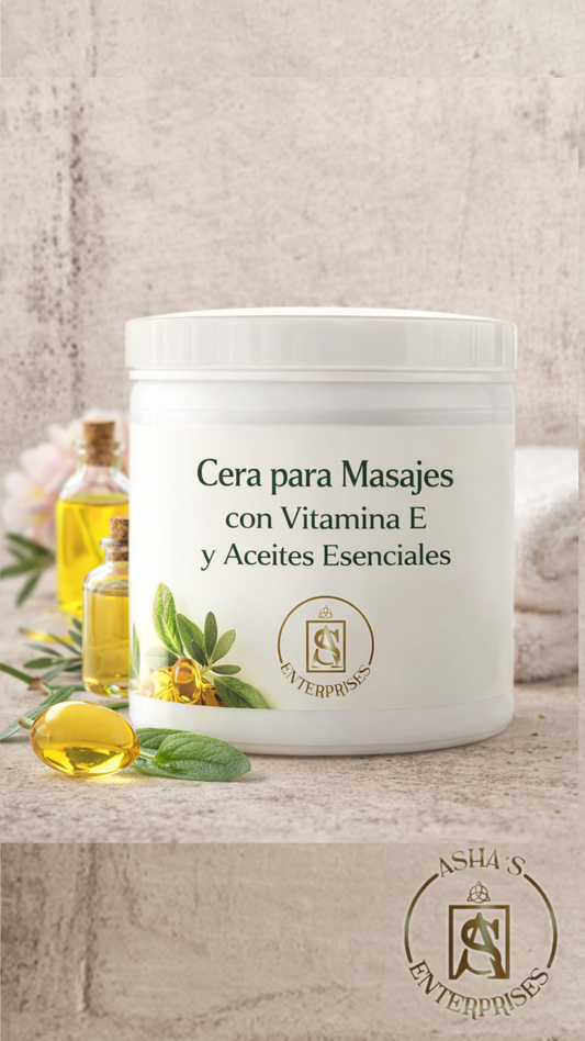 Cera Para Masajes Con Vitamina E y Aceites Esenciales