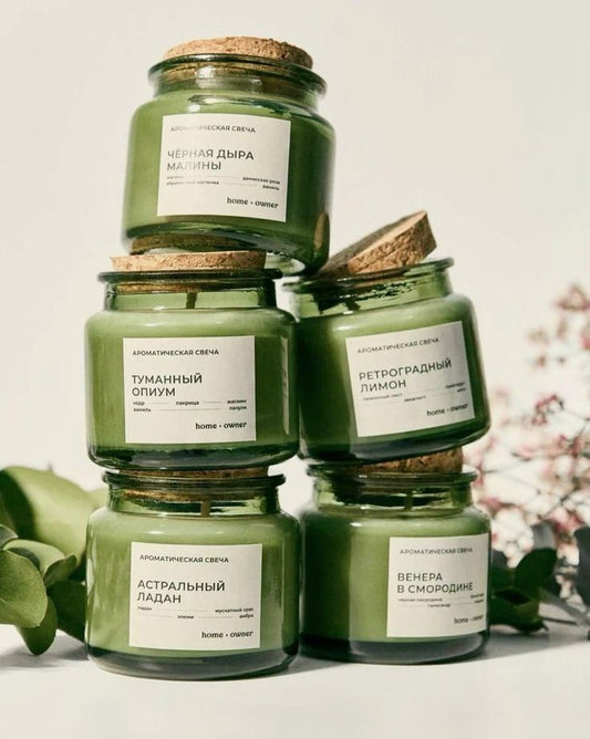 Vaso de Vidrio Verde Pequeño con tapa de Corcho