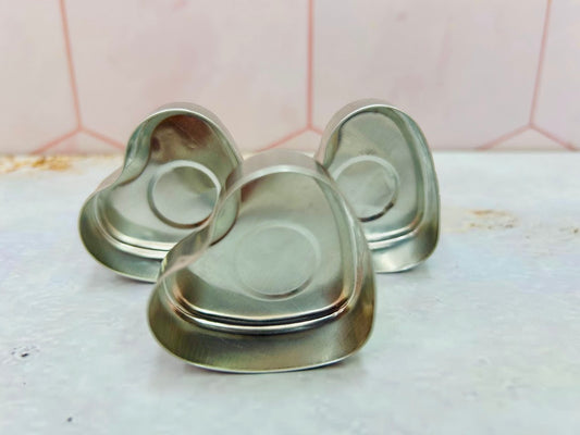 Base de Aluminio para Velas de Té en Forma de Corazón