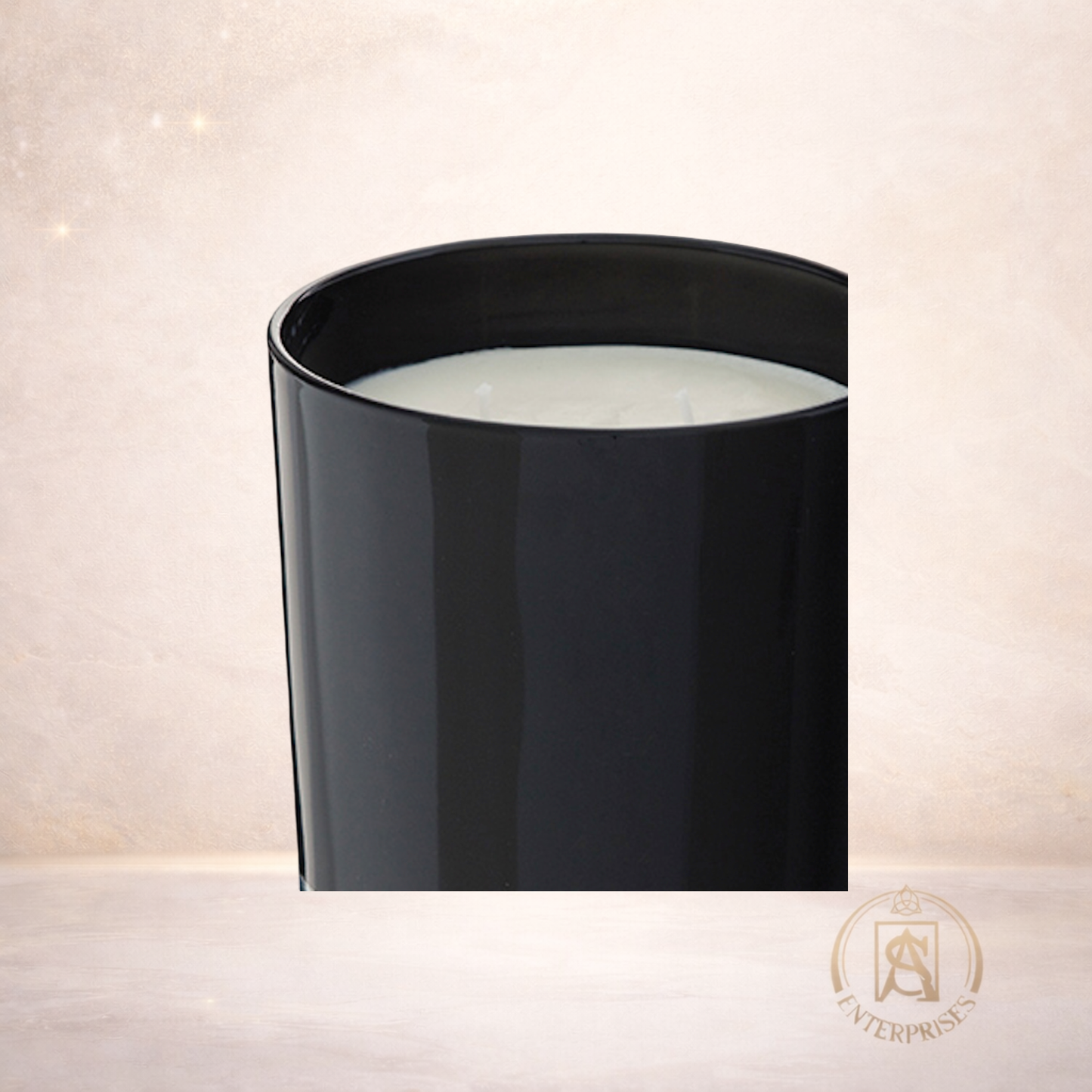 Vaso de Vidrio Negro con Tapa Madera / Dorada / Plateada
