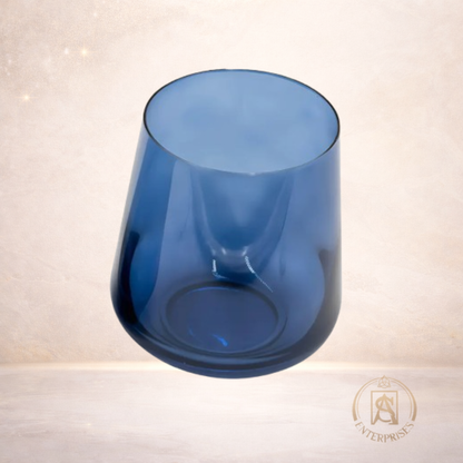 Vaso de Vidrio tipo Pirámide Azul