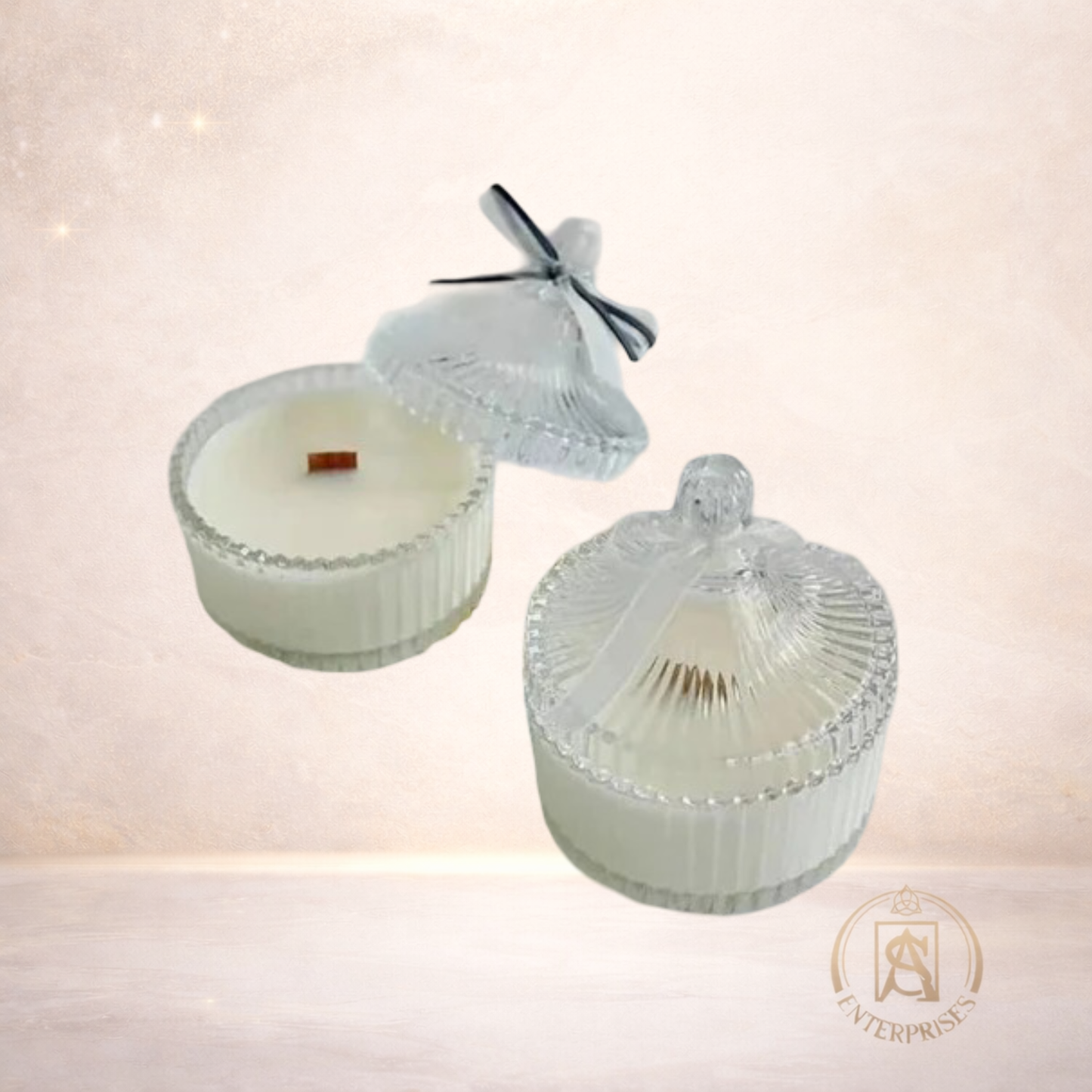 Bomboneras de Vidrio para Velas – Diseño Elegante (Chica y Grande)
