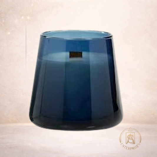 Vaso de Vidrio tipo Pirámide Azul
