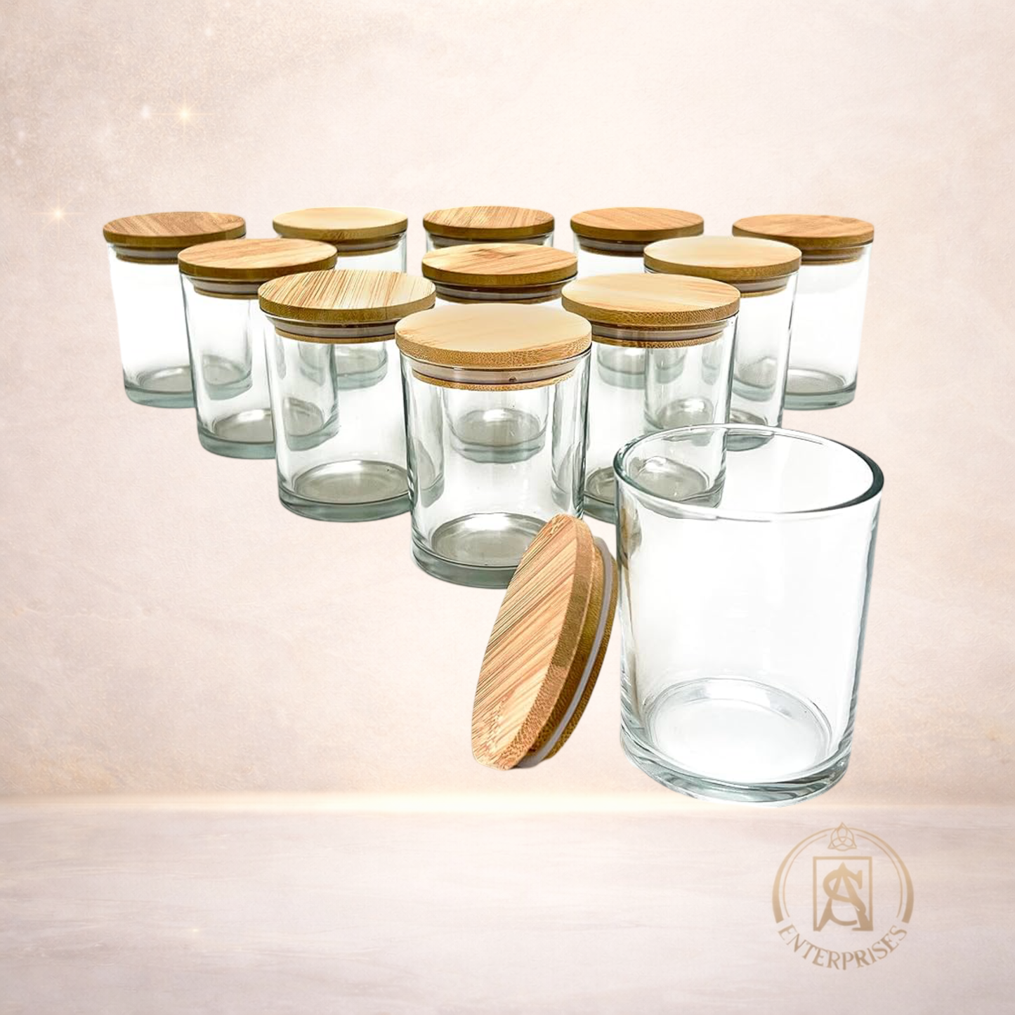 Vaso de Vidrio tipo shot con tapa de madera