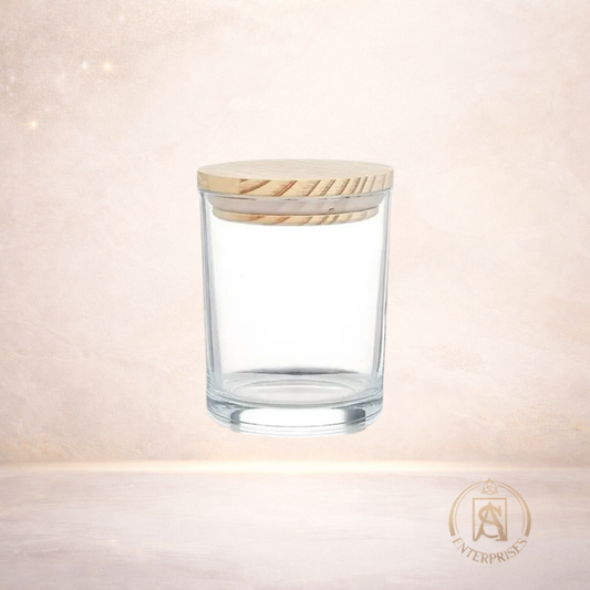 Vaso de Vidrio tipo shot con tapa de madera