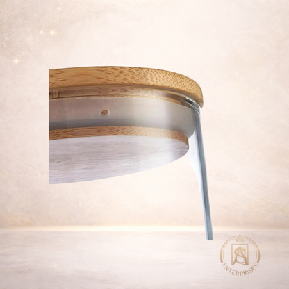 Vaso de Vidrio tipo shot con tapa de madera