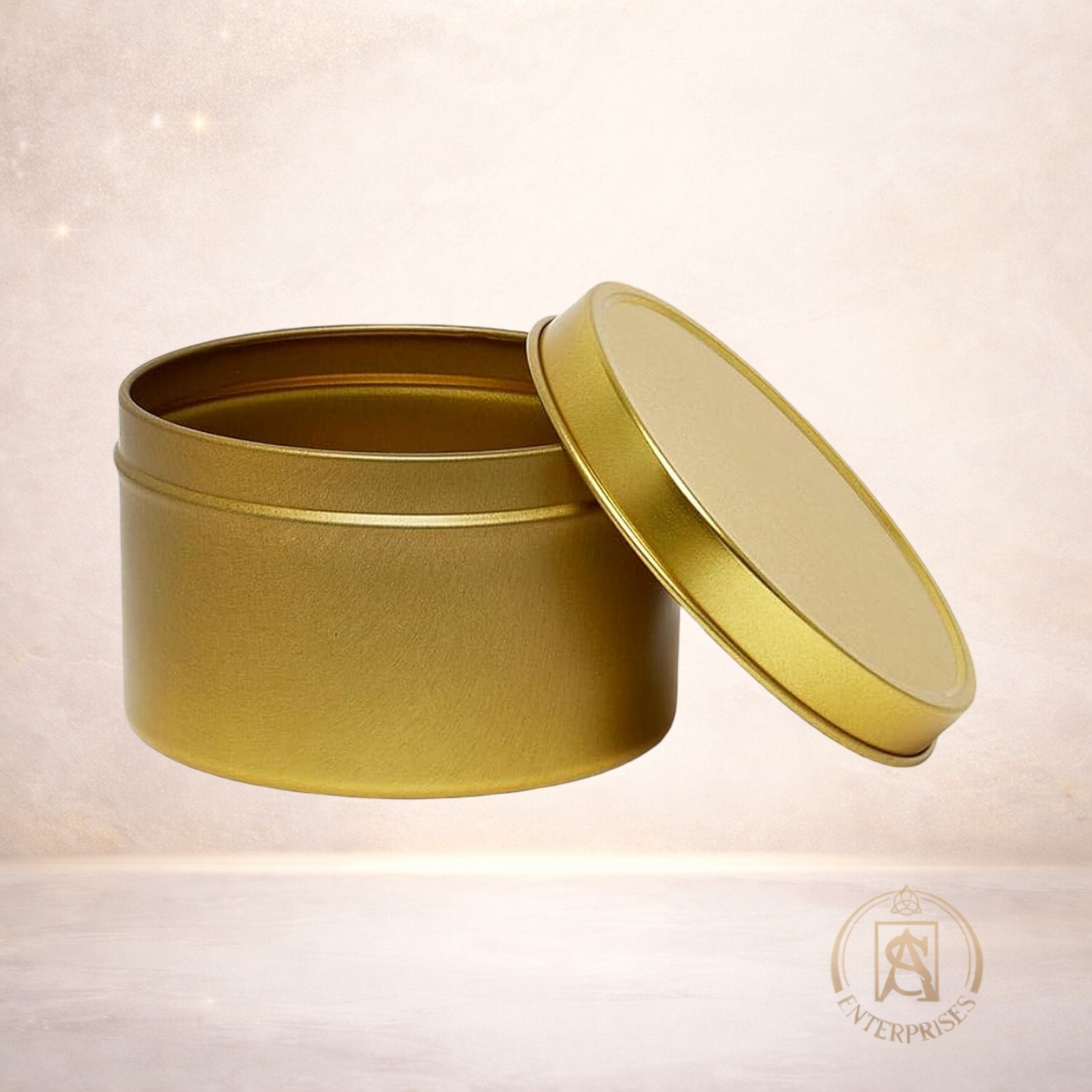 Envase de Hojalata de Lujo Unicolor: Dorado, Blanco Negro y Plateado