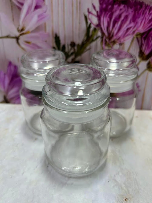 Envase de vidrio con tapa de vidrio