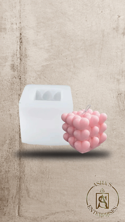 Molde de silicona bubble corazones