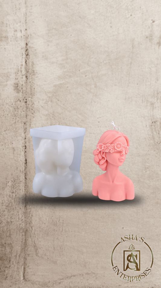 Molde de Silicona Busto de Mujer con Antifaz de Flores