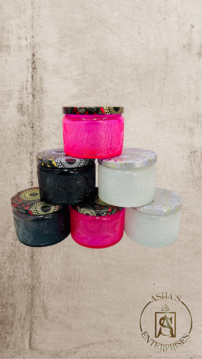 Vaso de vidrio de colores importado (Rosado, Blanco y Negro)