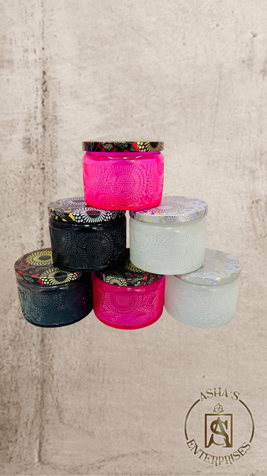 Vaso de vidrio de colores importado (Rosado, Blanco y Negro)