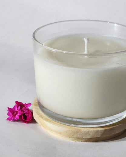 Vaso de Vidrio Pequeño con tapa de Bambú