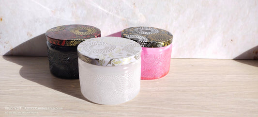 Vaso de vidrio de colores importado (Rosado, Blanco y Negro)