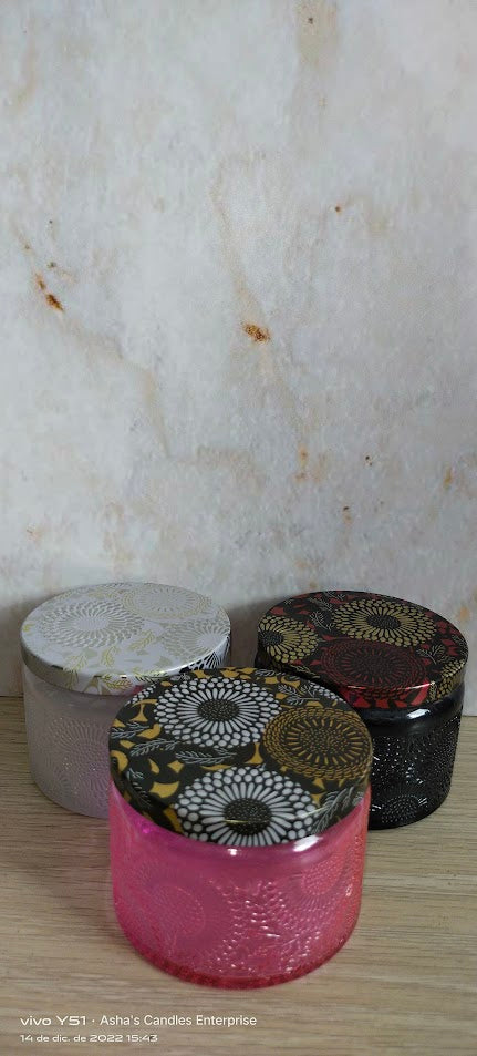 Vaso de vidrio de colores importado (Rosado, Blanco y Negro)