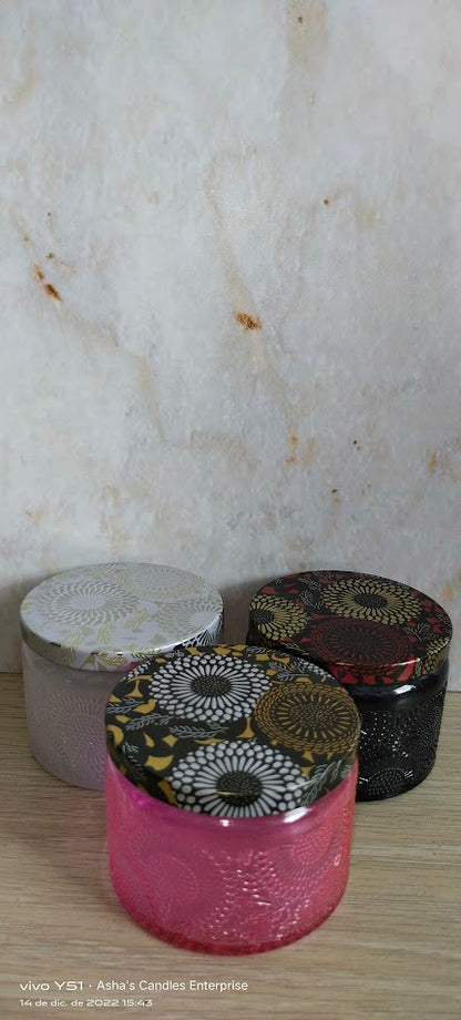 Vaso de vidrio de colores importado (Rosado, Blanco y Negro)