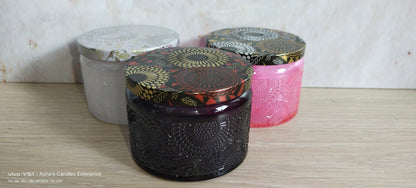 Vaso de vidrio de colores importado (Rosado, Blanco y Negro)