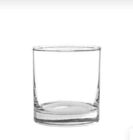 Vaso de vidrio industrial sin tapa