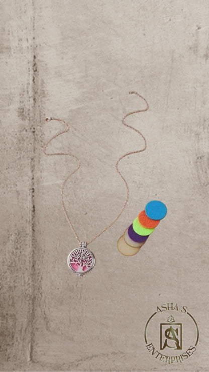 Collar Aromaterapia Difusor “Árbol de la Vida” – Acero Inoxidabl