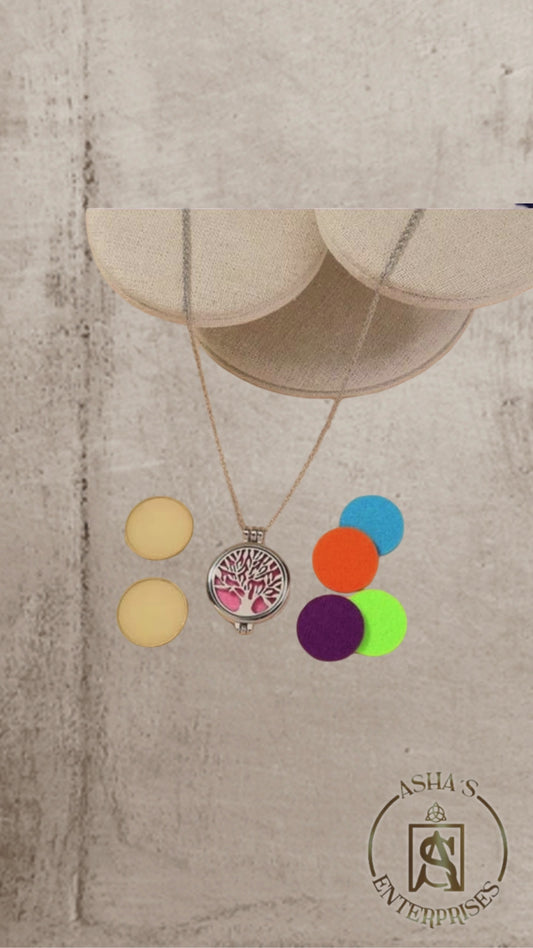 Collar Aromaterapia Difusor “Árbol de la Vida” – Acero Inoxidabl